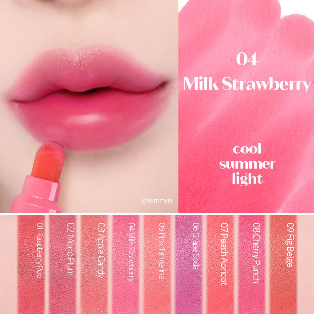 Dear Darling Marker Tint #4 Mlik Strawberry (5G) | Hydrating & Long Lasting Lip Stain | High Pigmented Lip Maker with Easy Drawing Tip | Korean Lip Tint, Korean Makeup, Kbeauty