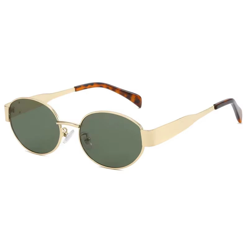 2024 Steampunk Sunglasses Retro Women'S Oval Sunglasses Fashion Women'S Classic Retro Small Metal Brand Glasses UV400