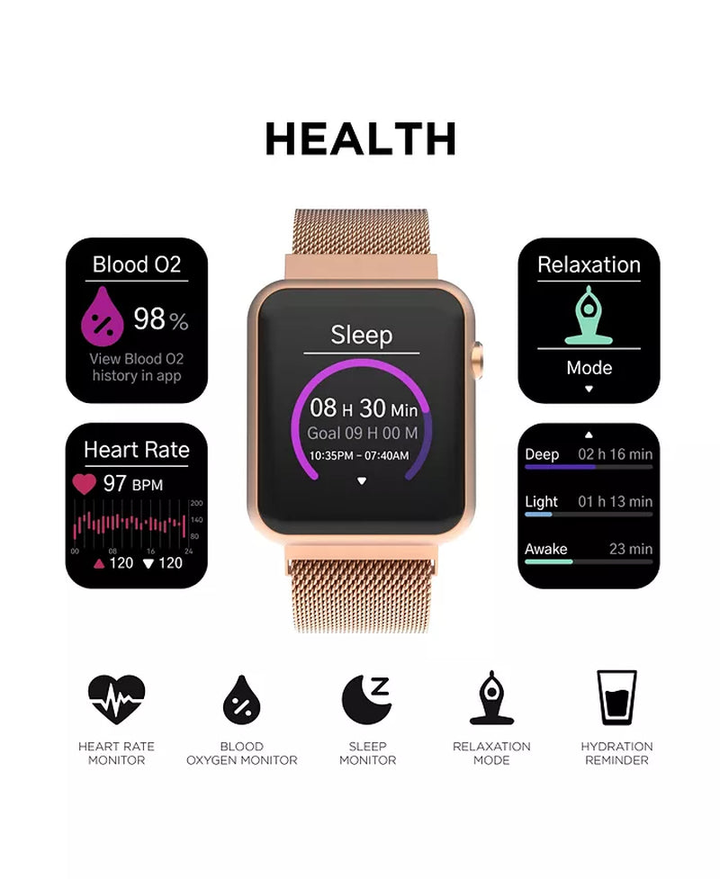 Air 4 Unisex Rose Gold-Tone Mesh Bracelet Smartwatch 41Mm
