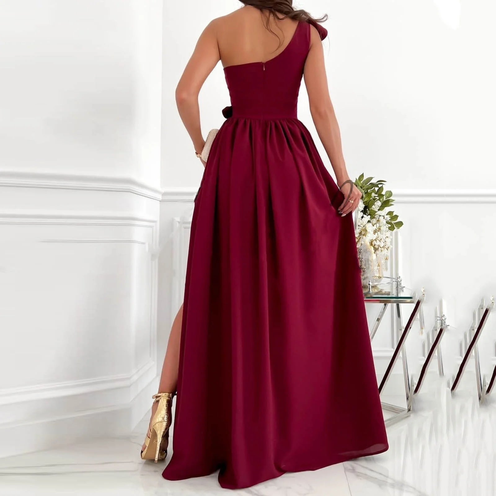 Summer Dresses for Women Clearance, Sleeveless Sloping Shoulder Sexy Long Party Club Dresses, Sizes S-2XL