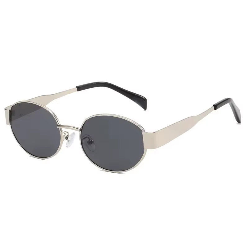 2024 Steampunk Sunglasses Retro Women'S Oval Sunglasses Fashion Women'S Classic Retro Small Metal Brand Glasses UV400