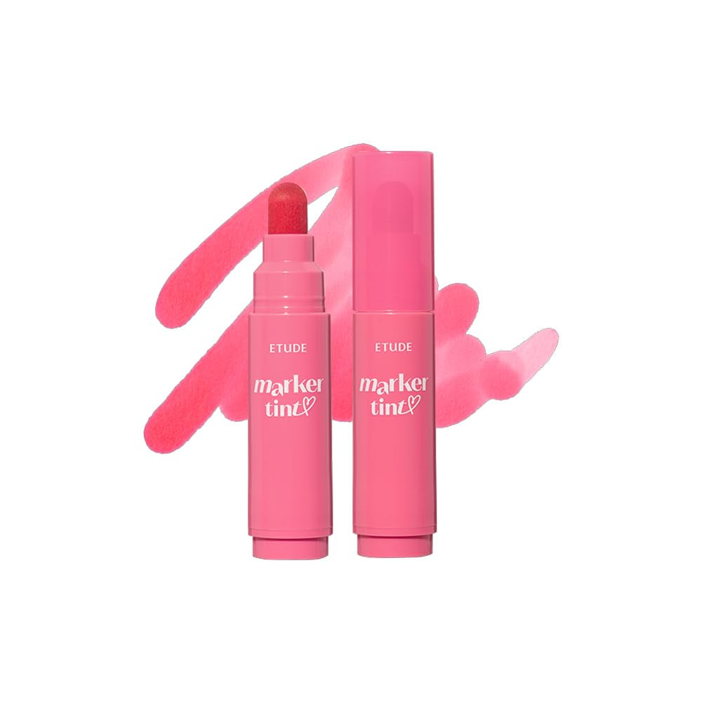 Dear Darling Marker Tint #4 Mlik Strawberry (5G) | Hydrating & Long Lasting Lip Stain | High Pigmented Lip Maker with Easy Drawing Tip | Korean Lip Tint, Korean Makeup, Kbeauty