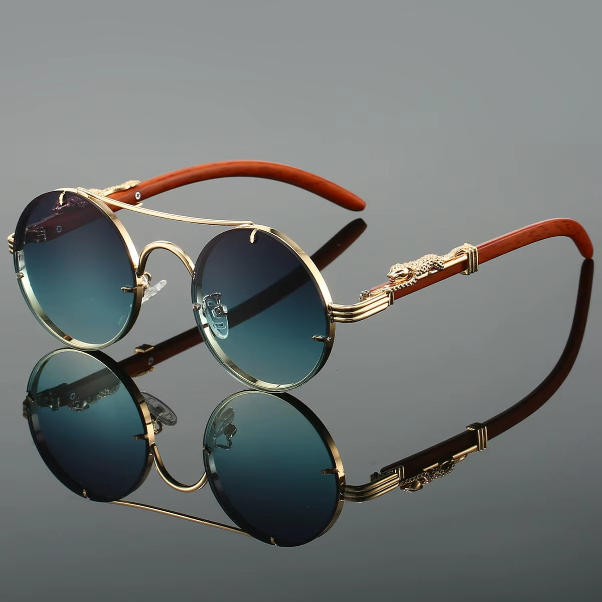 Vintage round Sunglasses Men Fashion Double Bridge Multicolor Shades Women Retro Trendy Brand Luxury Design Sun Glasses