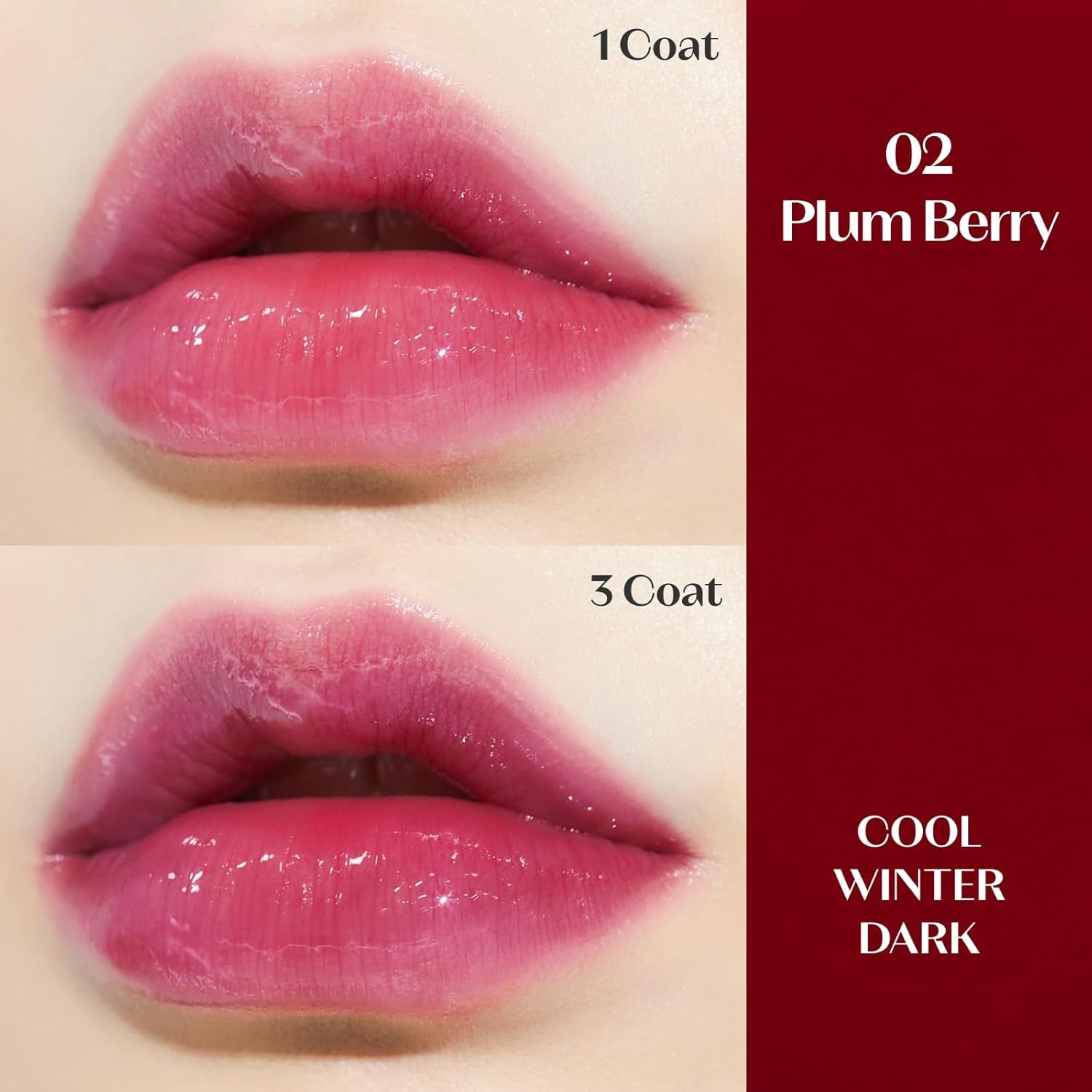 Dear Darling Oil Tint #2 Plum Berry 4.2G | High Moisturizing and Strong Hydrating Lip Oil/Lip Gloss | Smooth and Moist Lips | Non-Sticky Lip Oil Tint for Dry Lips | K-Beauty