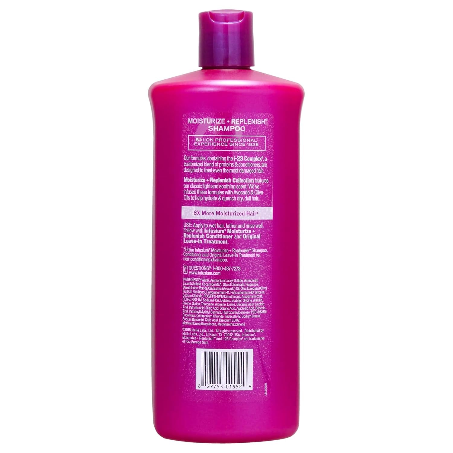 Moisturize and Replenish Shampoo - Infused with Avocado and Olive Oil - Hair Care for Dry Hair - Moisturizing Shampoo for Women - 1 L