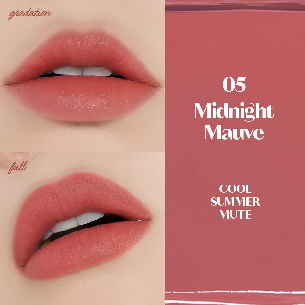 Fixing Tint #05 Midnight Mauve (4G) | Long Lasting High Pigmented Liquid Lipstick | Waterproof Lightweight Matte Finish Lip Stain | Full Coverage | Korean Makeup, Kbeauty