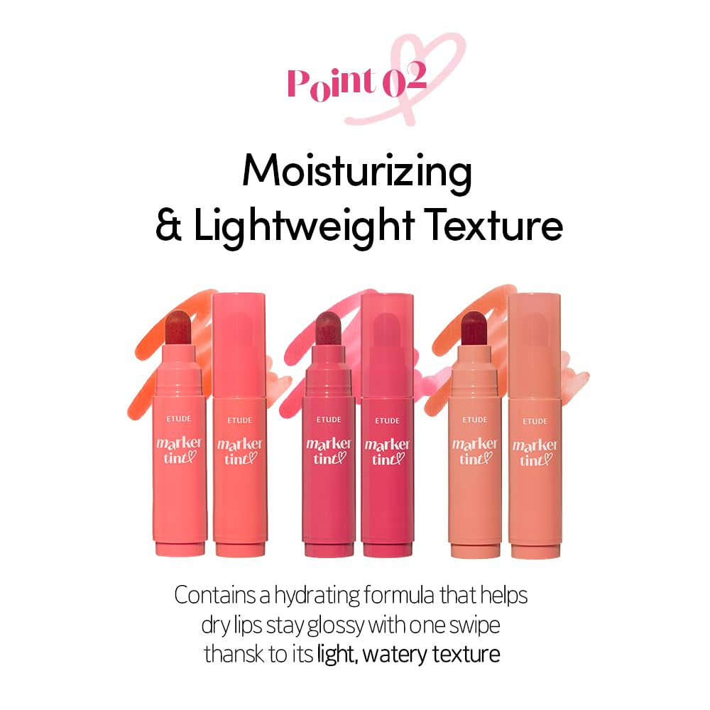 Dear Darling Marker Tint #4 Mlik Strawberry (5G) | Hydrating & Long Lasting Lip Stain | High Pigmented Lip Maker with Easy Drawing Tip | Korean Lip Tint, Korean Makeup, Kbeauty