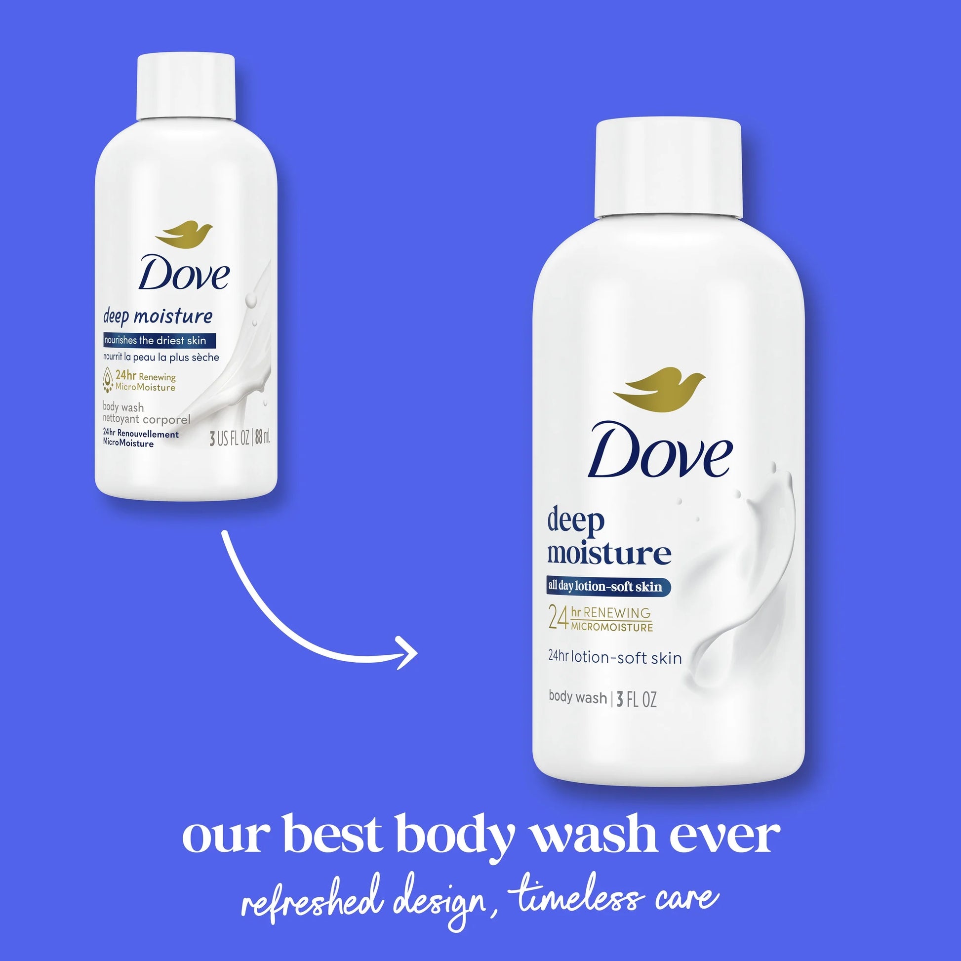 Deep Moisture Nourishing Gentle Body Wash, 3 Fl Oz