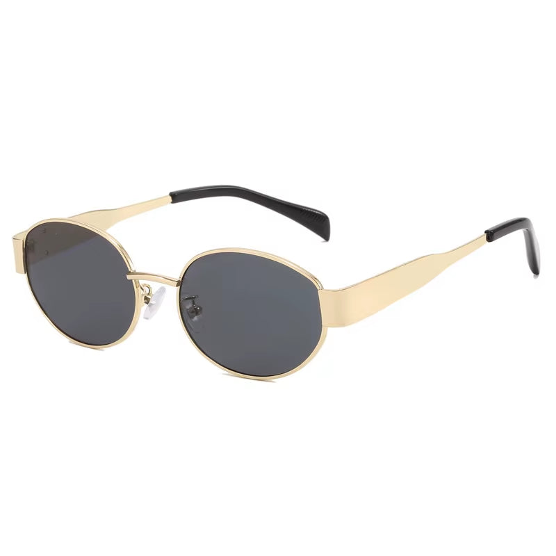 2024 Steampunk Sunglasses Retro Women'S Oval Sunglasses Fashion Women'S Classic Retro Small Metal Brand Glasses UV400