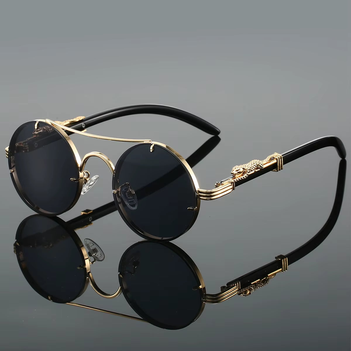 Vintage round Sunglasses Men Fashion Double Bridge Multicolor Shades Women Retro Trendy Brand Luxury Design Sun Glasses