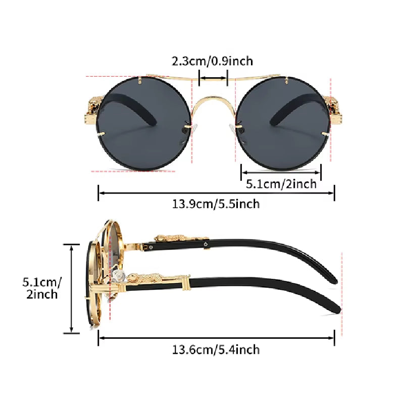 Vintage round Sunglasses Men Fashion Double Bridge Multicolor Shades Women Retro Trendy Brand Luxury Design Sun Glasses