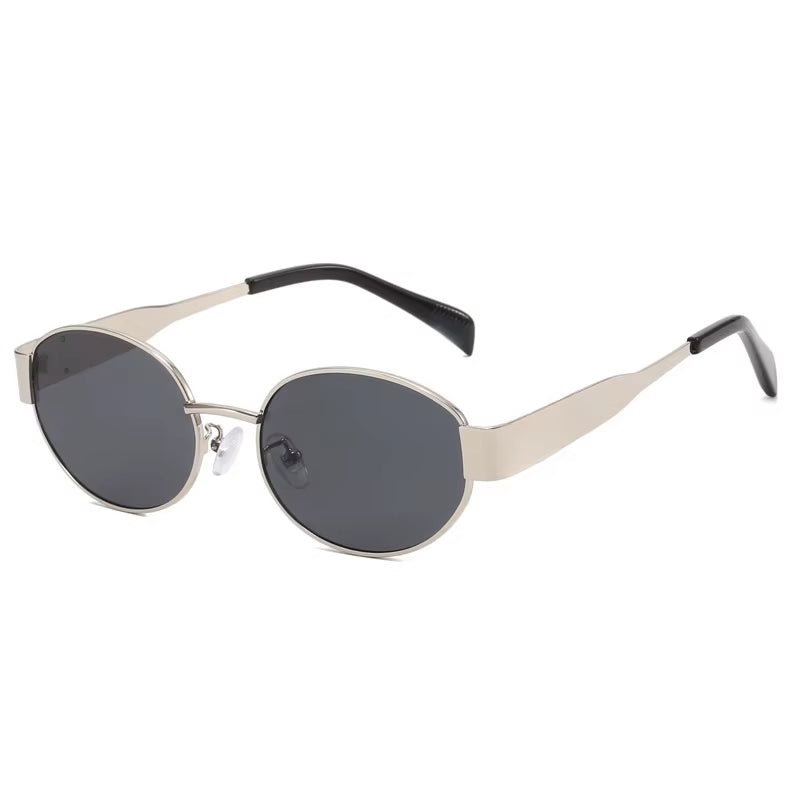2024 Steampunk Sunglasses Retro Women'S Oval Sunglasses Fashion Women'S Classic Retro Small Metal Brand Glasses UV400