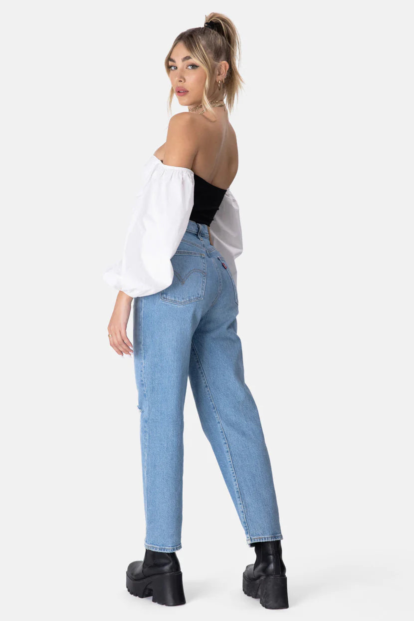 Dima_Royalty Off-Shoulder Bodysuit - BLACK & WHITE - M - Women - Clothing - Bodysuit